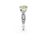 White gold Fancy Yellow Oval Cut Solitaire Twist Pave Diamond Engagement Ring with Prong Setting_8