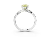 White gold Fancy Yellow Oval Cut Solitaire Twist Pave Diamond Engagement Ring with Prong Setting_9