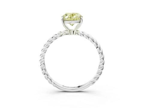 White gold Fancy Yellow Oval Cut Solitaire Twisted Band 4-Prong Ring_39