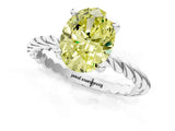 White gold Fancy Yellow Oval  Cut Solitaire Twisted Band with Four-Prong Setting_88