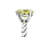 White gold Fancy Yellow Oval  Cut Solitaire Twisted Band with Four-Prong Setting_93