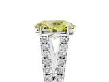 White gold Fancy Yellow Oval  Cut Split Shank Pave Diamond Engagement Ring with Four-Prong Setting_29