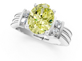 White gold Fancy Yellow Oval  Cut Three-Stone Channel Set Ring with Bar Prongs_81