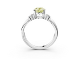 White gold Fancy Yellow Oval  Cut Three-Stone Channel Set Ring with Bar Prongs_83
