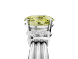 White gold Fancy Yellow Oval  Cut Three-Stone Channel Set Ring with Bar Prongs_86