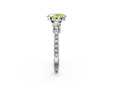 White gold Fancy Yellow Oval  Cut Three-Stone Diamond Pavé Band with Prong Setting_19