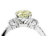 White gold Fancy Yellow Oval  Cut Three-Stone Diamond Pavé Band with Prong Setting_21