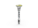 White gold Fancy Yellow Oval  Cut Three-Stone Diamond Pave Band with Prong Setting_39