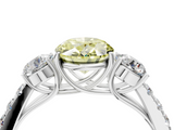 White gold Fancy Yellow Oval  Cut Three-Stone Diamond Pave Band with Prong Setting_41