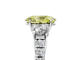 White gold Fancy Yellow Oval  Cut Three-Stone Diamond Pave Band with Prong Setting_43