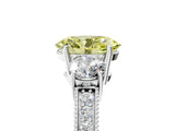 White gold Fancy Yellow Oval Cut Three-Stone Diamond Ring with Pavé Band and Four-Prong Setting_17