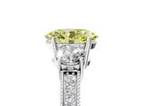 White gold Fancy Yellow Oval Cut Three-Stone Diamond Ring with Pavé Band and Four-Prong Setting_5