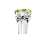 White gold Fancy Yellow Oval Cut Three-Stone Diamond Ring with Prong Setting on a Classic Band_29