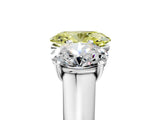 White gold Fancy Yellow Oval Cut Three-Stone Diamond Ring with Prong Setting on a Classic Band_5