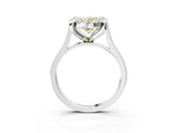 White gold Fancy Yellow Oval  Diamond Cluster Halo Solitaire with Four-Prong Setting_109