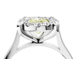 White gold Fancy Yellow Oval  Diamond Cluster Halo Solitaire with Four-Prong Setting_110