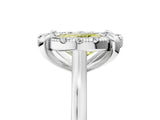 White gold Fancy Yellow Oval  Diamond Cluster Halo Solitaire with Four-Prong Setting_111