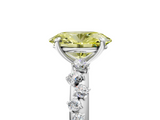 White gold Fancy Yellow Oval  Diamond Cluster Prong-Set Solitaire Ring_24