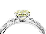 White gold Fancy Yellow Oval  Diamond Cluster Prong-Set Solitaire Ring_27