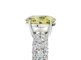 White gold Fancy Yellow Oval  Diamond Pavé Band Solitaire Ring with Four-Prong Setting_51