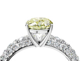 White gold Fancy Yellow Oval  Diamond Pavé Band Solitaire Ring with Four-Prong Setting_51