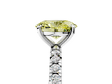 White gold Fancy Yellow Oval  Diamond Pavé Band Solitaire with Four-Prong Setting_221