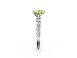 White gold Fancy Yellow Oval  Diamond Pavé Band Solitaire with Four-Prong Setting_5