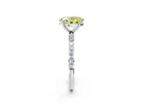 White gold Fancy Yellow Oval  Diamond Pavé Band with Six-Prong Setting_29