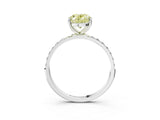 White gold Fancy Yellow Oval  Diamond Pavé Band with Six-Prong Setting_30