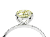 White gold Fancy Yellow Oval  Diamond Pavé Band with Six-Prong Setting_31