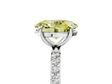 White gold Fancy Yellow Oval  Diamond Pavé Band with Six-Prong Setting_32