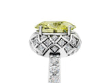 White gold Fancy Yellow Oval  Diamond Solitaire Ring with Shared Prong Pavé Band_20