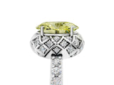 White gold Fancy Yellow Oval  Diamond Solitaire Ring with Shared Prong Pavé Band_71