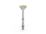 White gold Fancy Yellow Oval  Diamond Solitaire with Pave Band and Six-Prong Setting_22
