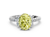 White gold Fancy Yellow Oval  Diamond Three-Stone Pave Band with Four-Prong Setting_20