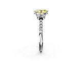 White gold Fancy Yellow Oval  Diamond Three-Stone Pave Band with Four-Prong Setting_22