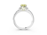 White gold Fancy Yellow Oval  Diamond Three-Stone Pave Band with Four-Prong Setting_23