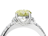 White gold Fancy Yellow Oval  Diamond Three-Stone Pave Band with Four-Prong Setting_24