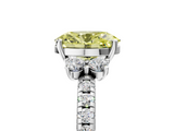 White gold Fancy Yellow Oval  Diamond Three-Stone Pave Band with Four-Prong Setting_25