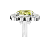 White gold Fancy Yellow Oval  Halo Diamond Cluster Engagement Ring with Milgrain Bezel Setting and Solitaire Band_31