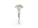 White gold Fancy Yellow Oval  Halo Diamond Engagement Ring with Filigree Band and Four-Prong Setting_107