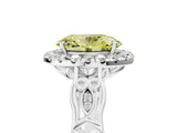 White gold Fancy Yellow Oval  Halo Diamond Engagement Ring with Filigree Band and Four-Prong Setting_110