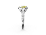 White gold Fancy Yellow Oval  Halo Diamond Engagement Ring with Intricate Filigree Band and Four-Prong Setting_39