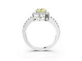 White gold Fancy Yellow Oval  Halo Diamond Engagement Ring with Pavé Band and Four-Prong Setting_84