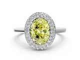 White gold Fancy Yellow Oval  Halo Diamond Engagement Ring with Solitaire Band and Four-Prong Setting_20