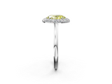 White gold Fancy Yellow Oval  Halo Diamond Engagement Ring with Solitaire Band and Four-Prong Setting_22