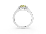 White gold Fancy Yellow Oval  Halo Diamond Engagement Ring with Solitaire Band and Four-Prong Setting_23