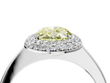 White gold Fancy Yellow Oval  Halo Diamond Engagement Ring with Solitaire Band and Four-Prong Setting_24