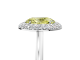 White gold Fancy Yellow Oval  Halo Diamond Engagement Ring with Solitaire Band and Four-Prong Setting_25