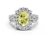White gold Fancy Yellow Oval  Halo Diamond Engagement Ring with Split Shank and Four-Prong Setting_55
